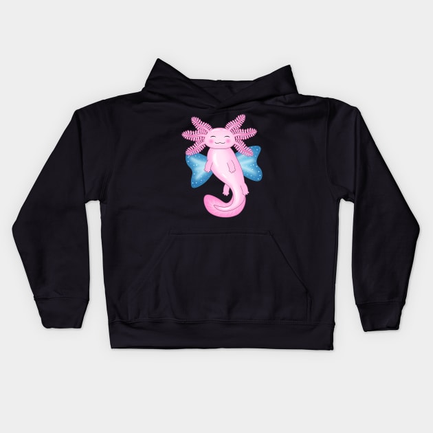 Butterfly Axolotl Kids Hoodie by Purrfect